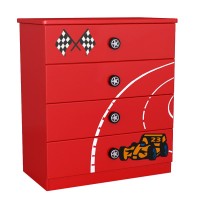 Comoda Race Cars Monza 4 sertare - Premium MDF Ultra High Gloss